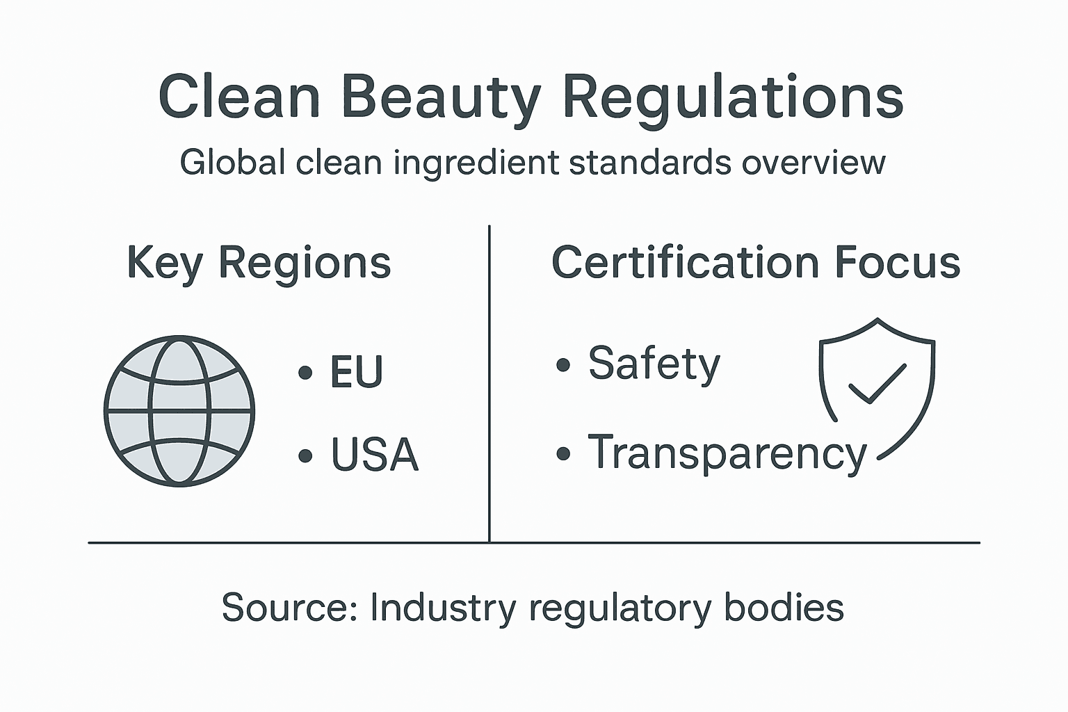 Infographic outlining global clean beauty standards