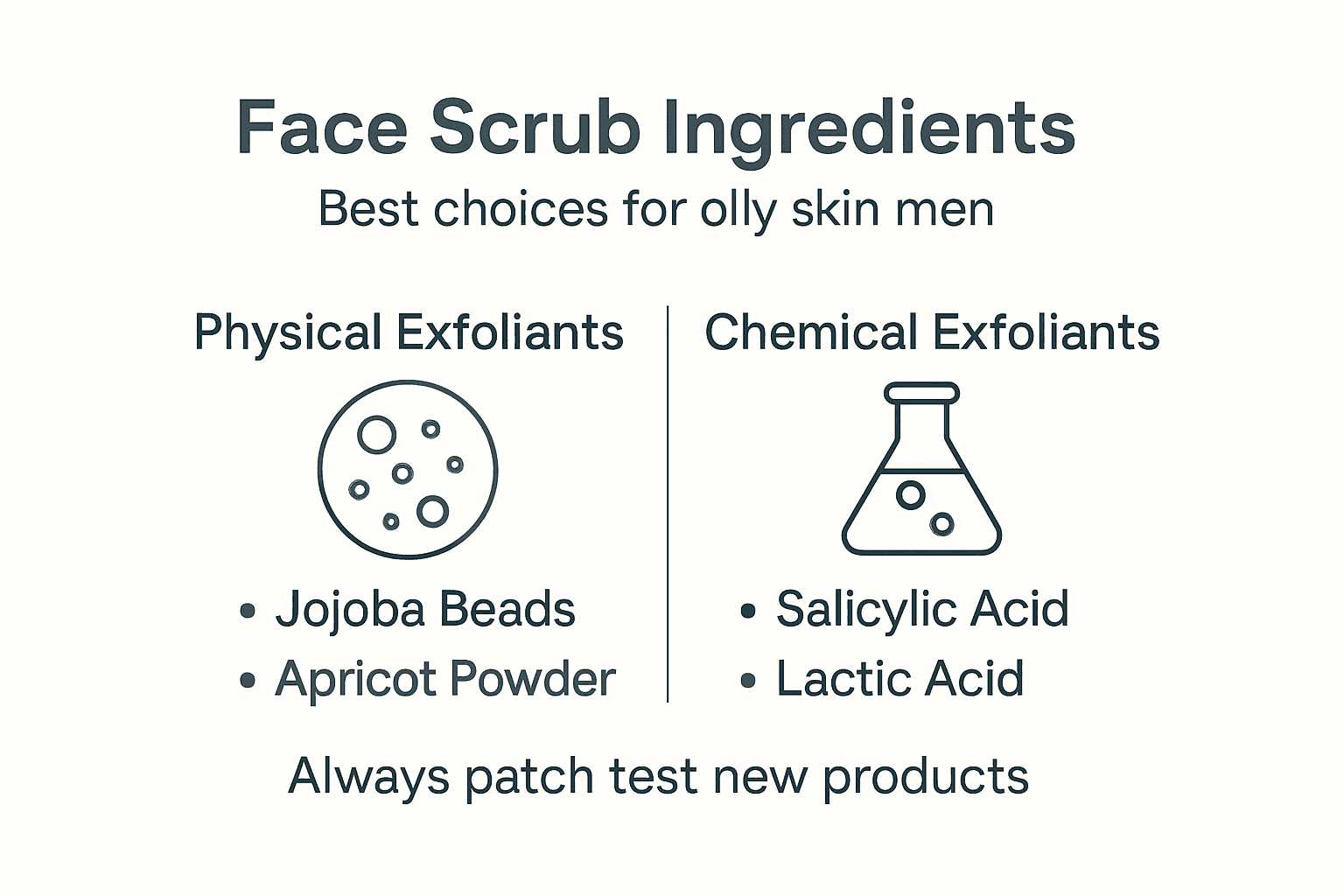 Infographic of best face scrub ingredients