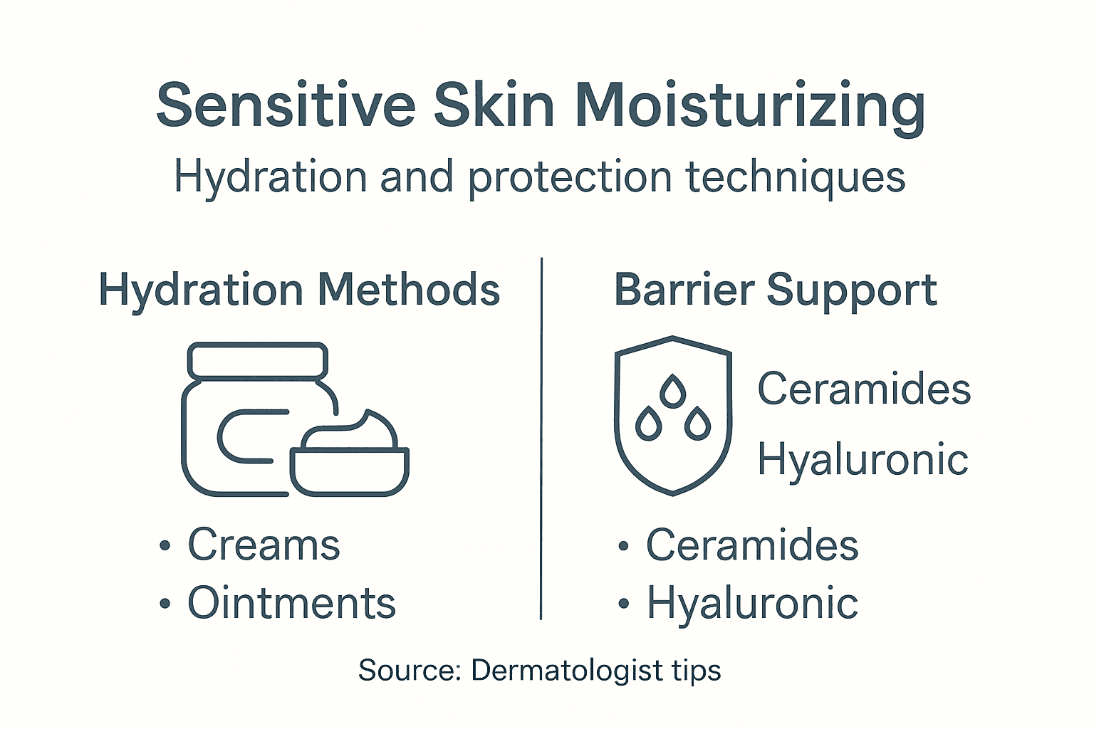 Infographic on sensitive skin moisturizing steps