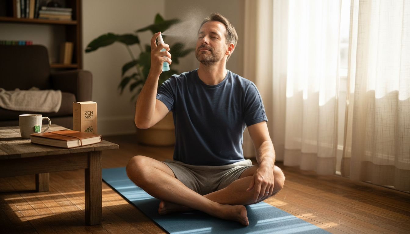 Man blending wellness and self-care ritual