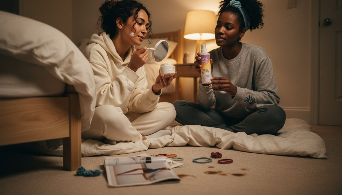 Friends compare clean and conventional beauty products