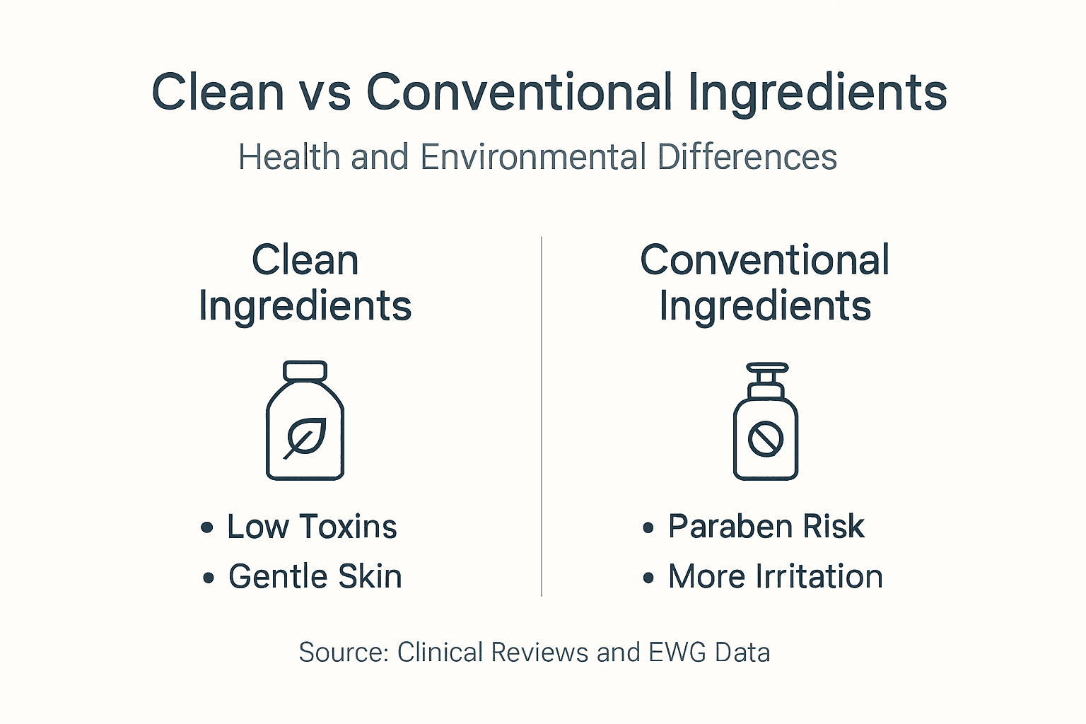 Infographic comparing clean and conventional ingredients