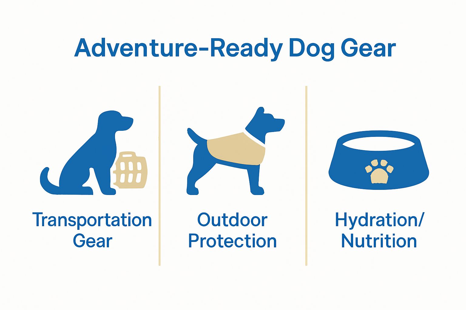 Infographic comparing types of adventure-ready dog gear