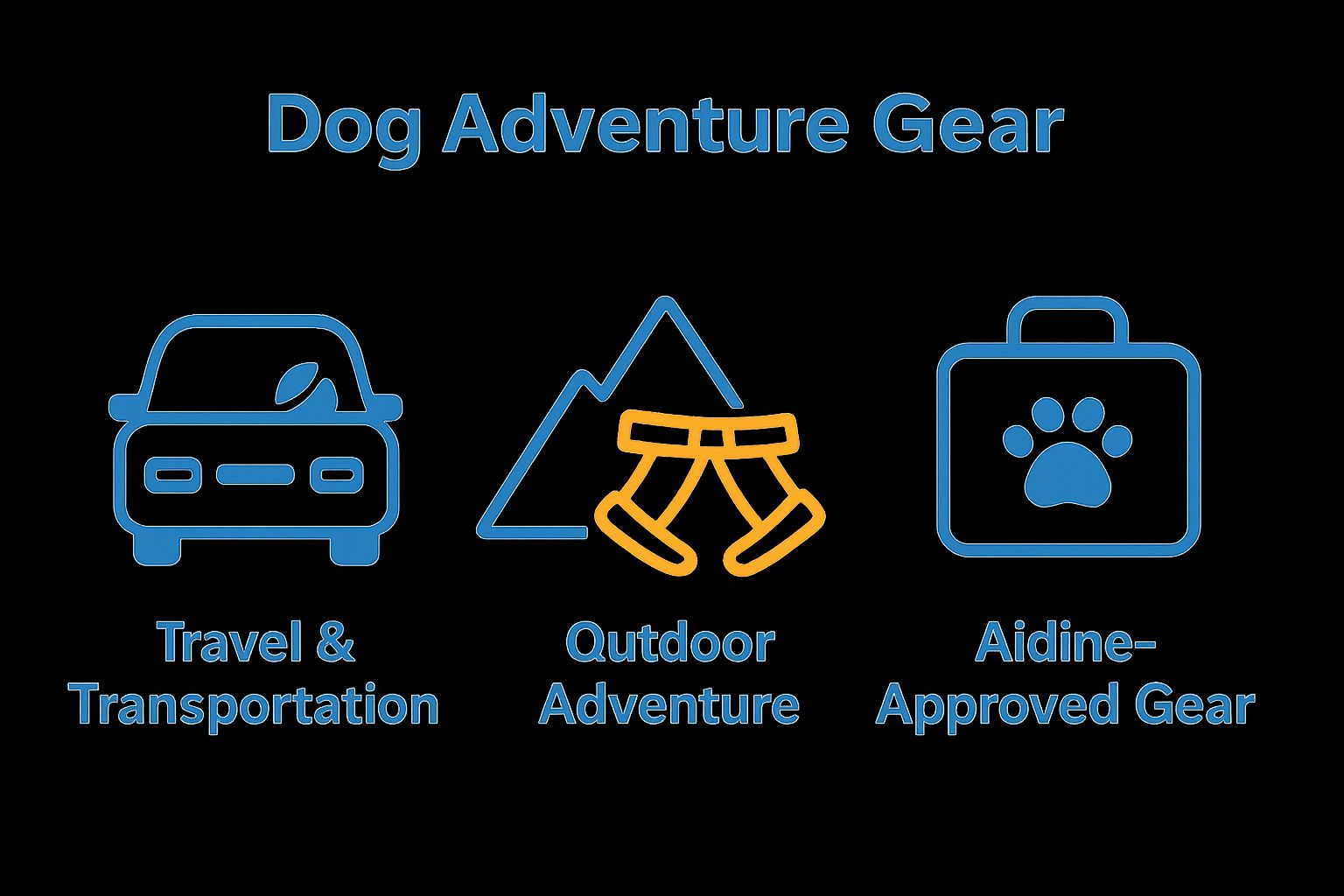 Visual breakdown of main types of dog adventure gear