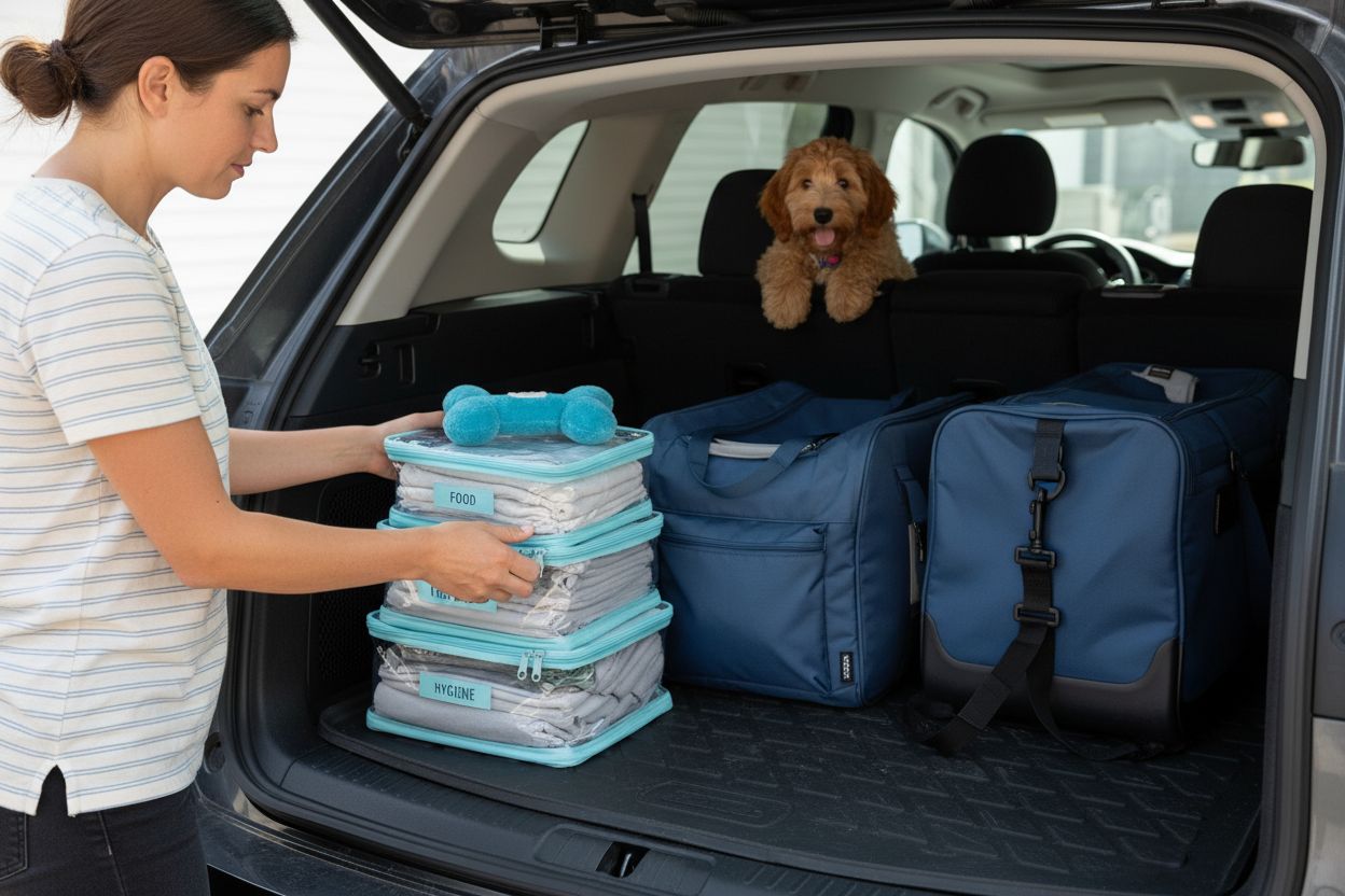 packing dog travel kit