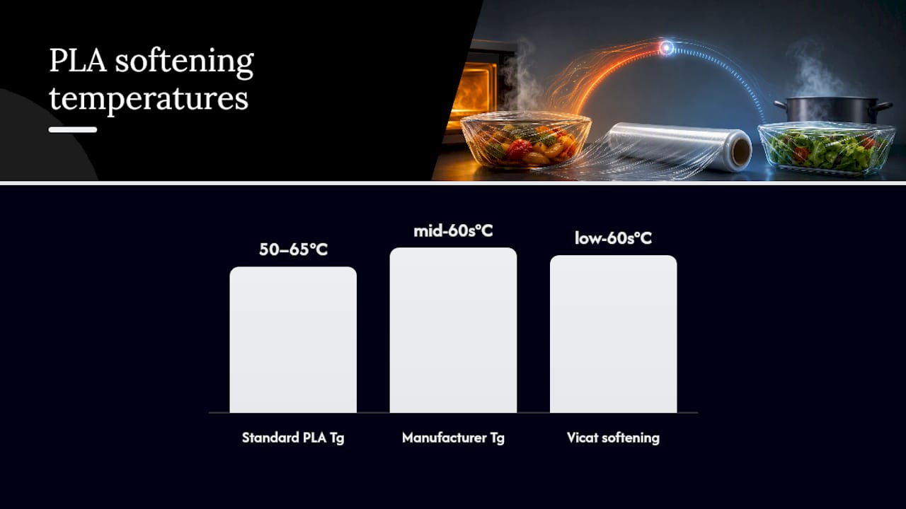 Diagram of PLA heat resistance temperature ranges