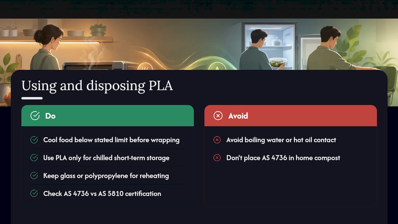 Using and disposing of PLA products the right way — overview diagram