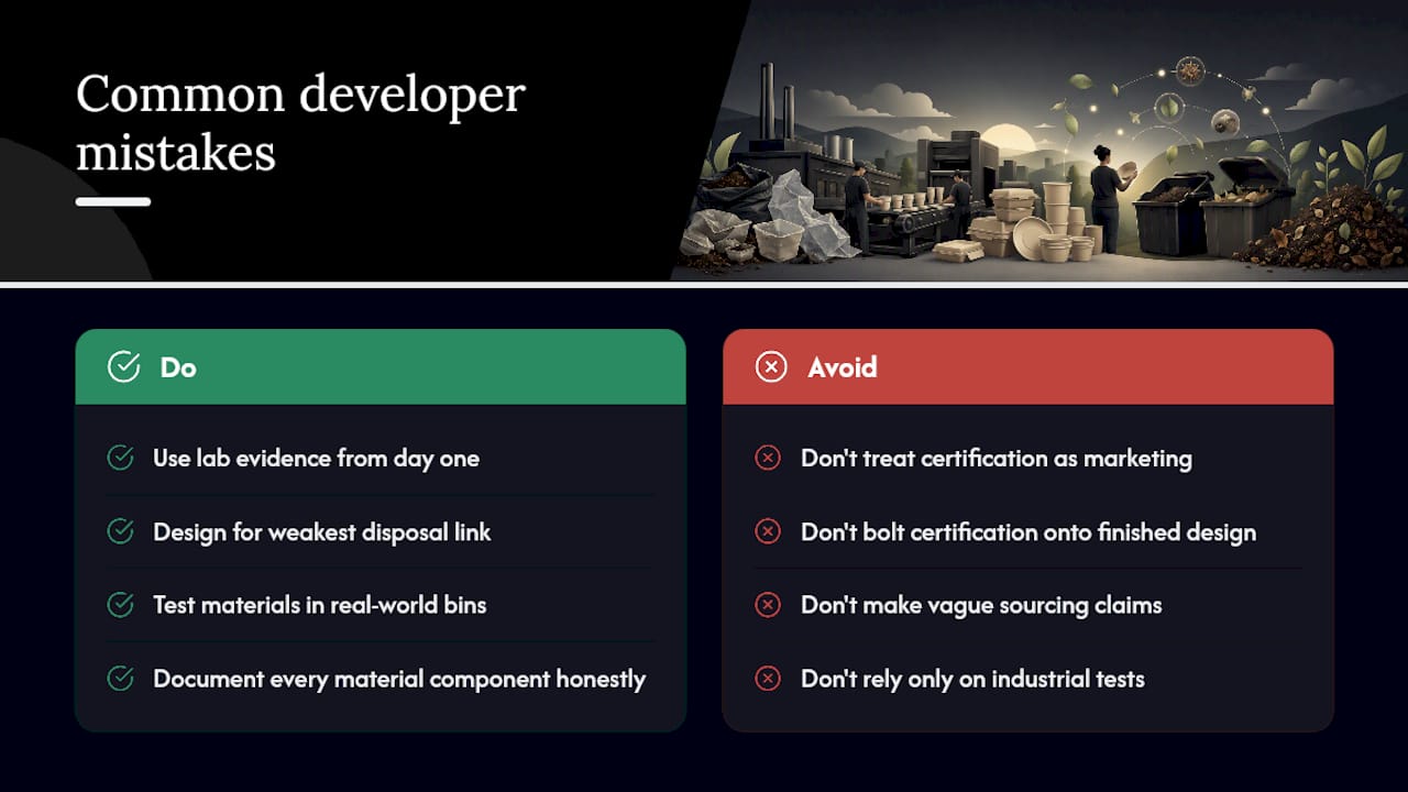 What product developers get wrong about compostable claims — overview diagram