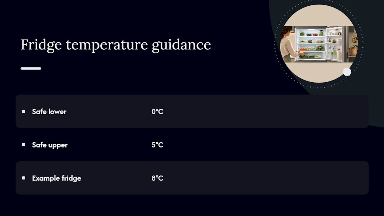 Comparison of safe and unsafe fridge temperatures