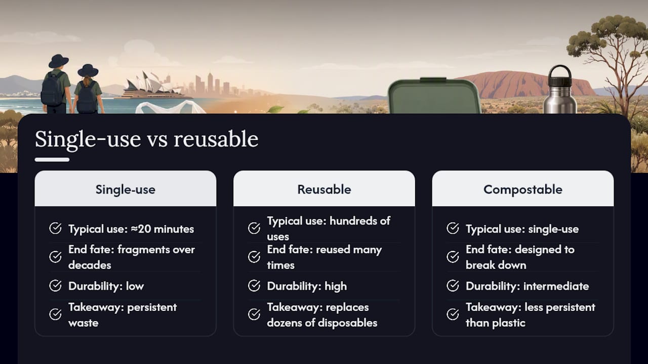 Comparison of single-use and reusable lunch containers