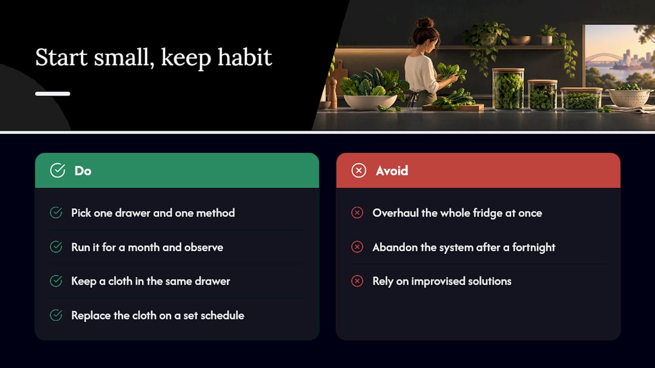 One drawer, one habit: what actually sticks — overview diagram