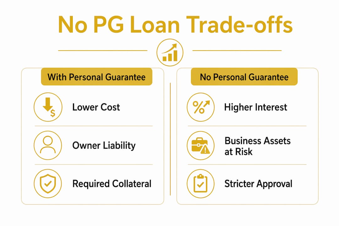 Infographic comparing loan types with and without personal guarantees