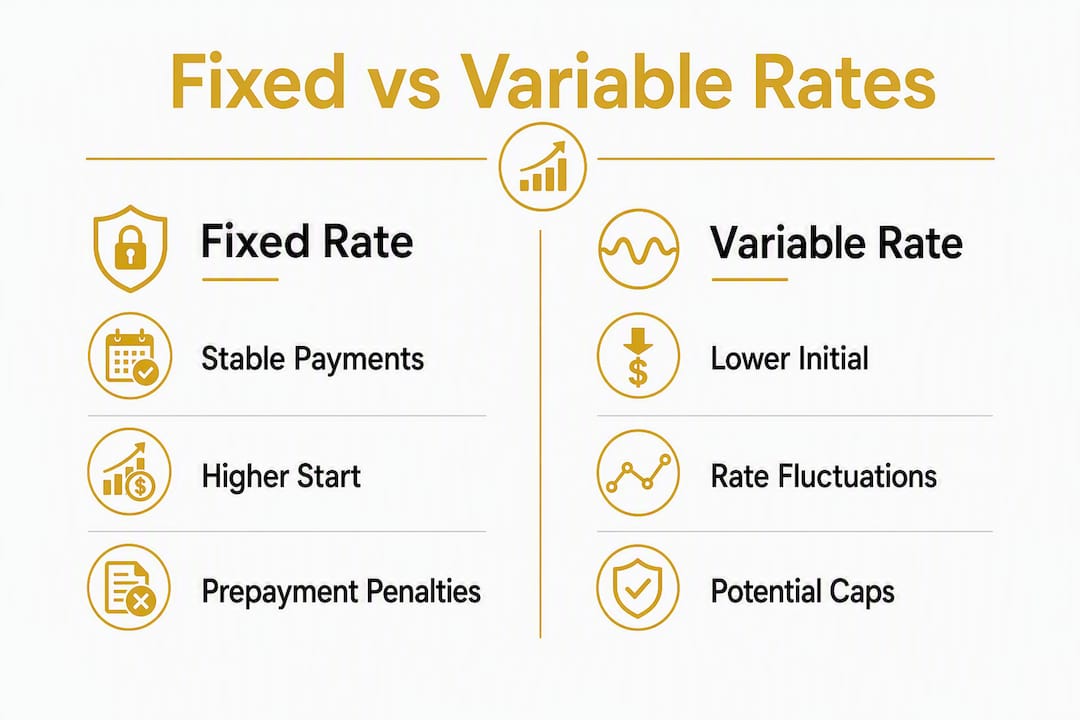 Infographic comparing fixed and variable loan rates
