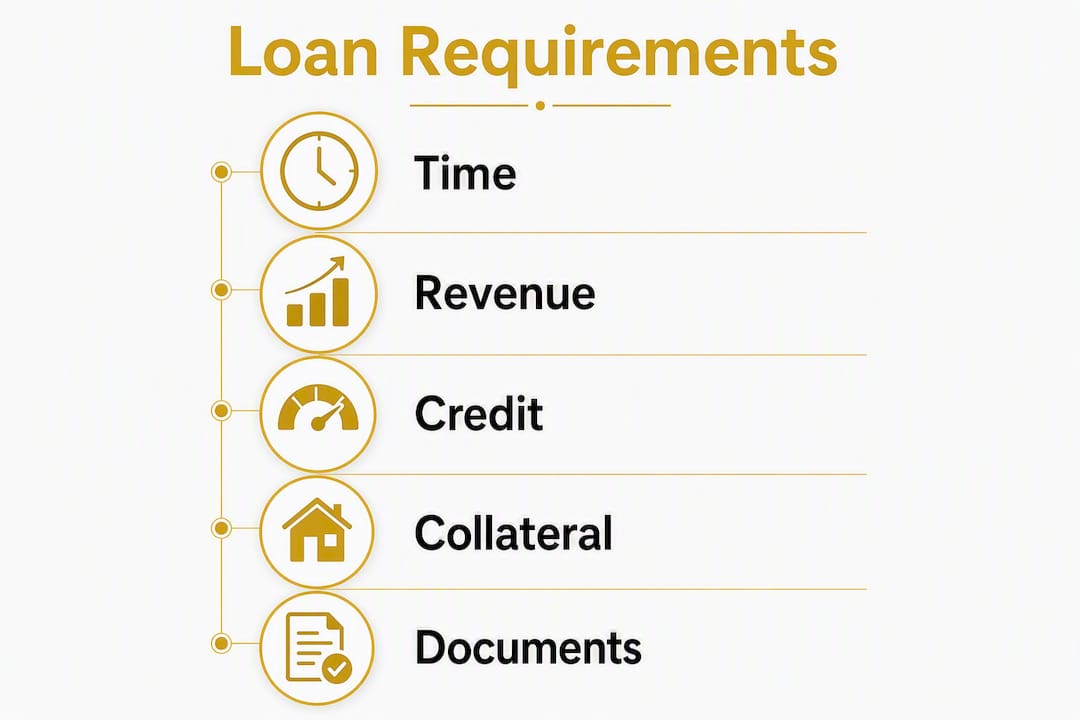 Infographic summarizing working capital loan requirements