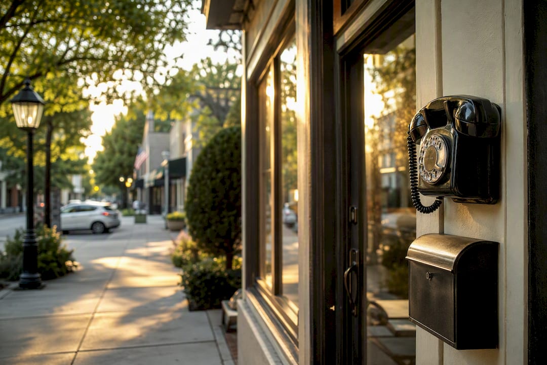 Generic storefront with phone and mailbox