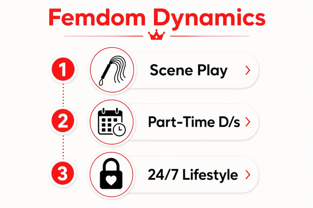 Infographic outlining types of femdom dynamics