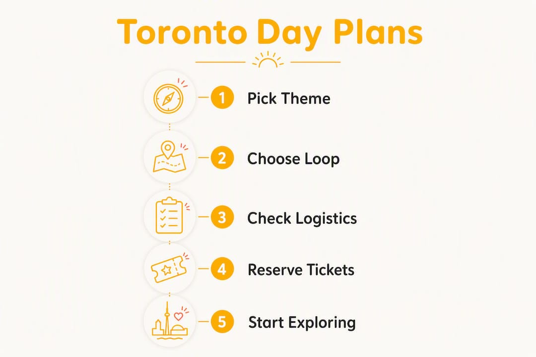 Infographic showing Toronto day trip planning steps