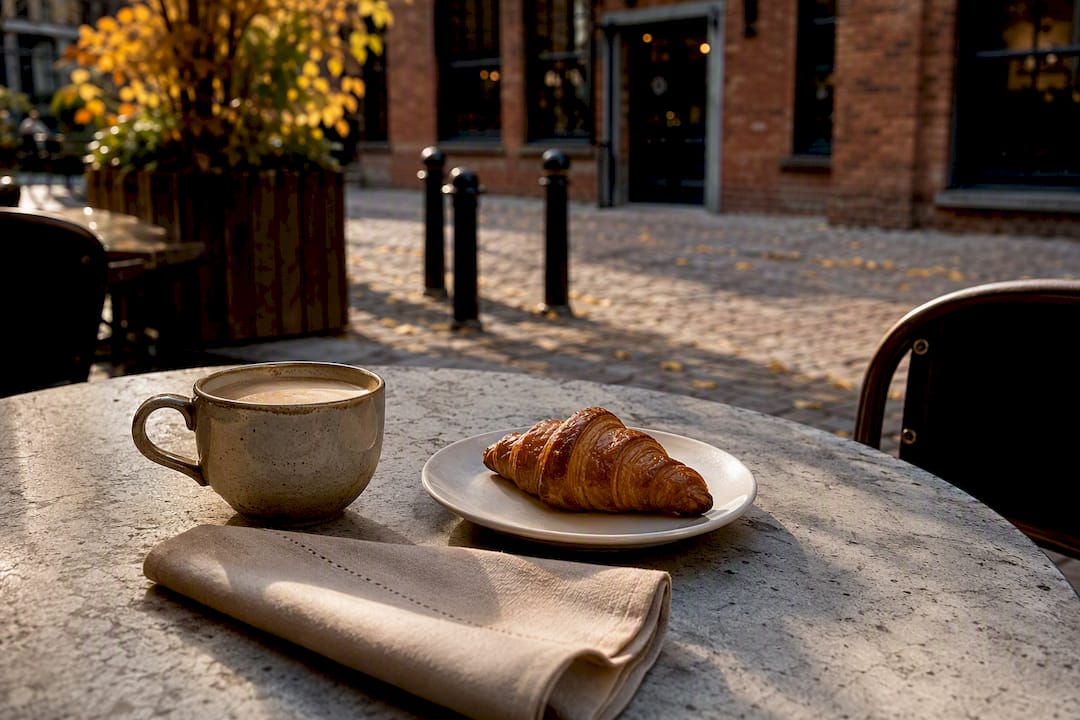 Outdoor bistro table in Distillery District