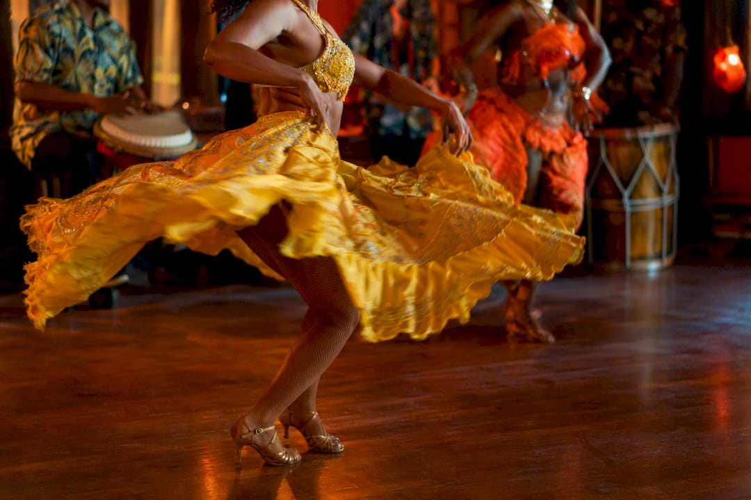 Samba dancers performing on stage in club