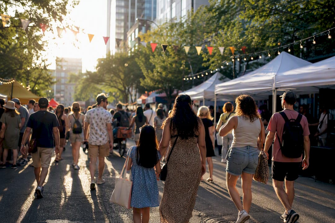 Lively Toronto summer festival downtown street