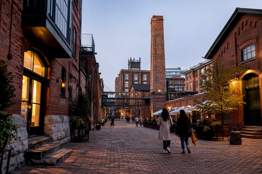 Victorian brick buildings in Distillery District