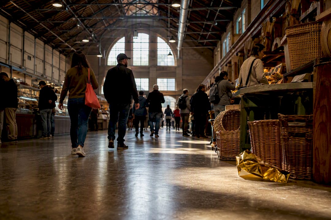 Sunday morning inside St. Lawrence Market