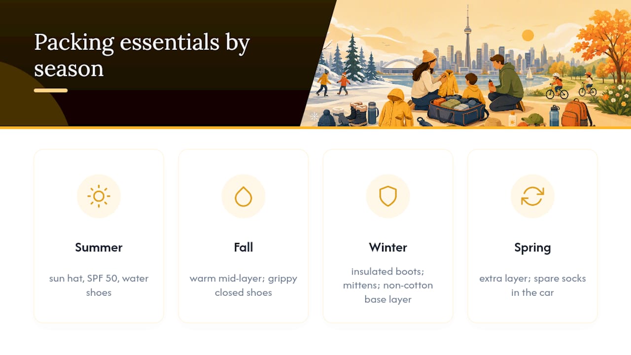 Seasonal packing guide for Toronto kids