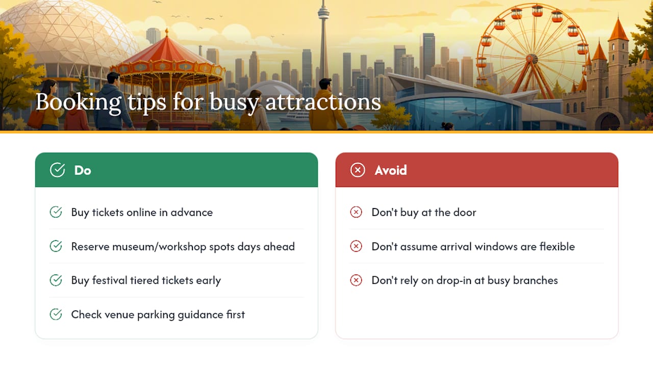 Booking tickets for Toronto's busiest kid attractions — overview diagram