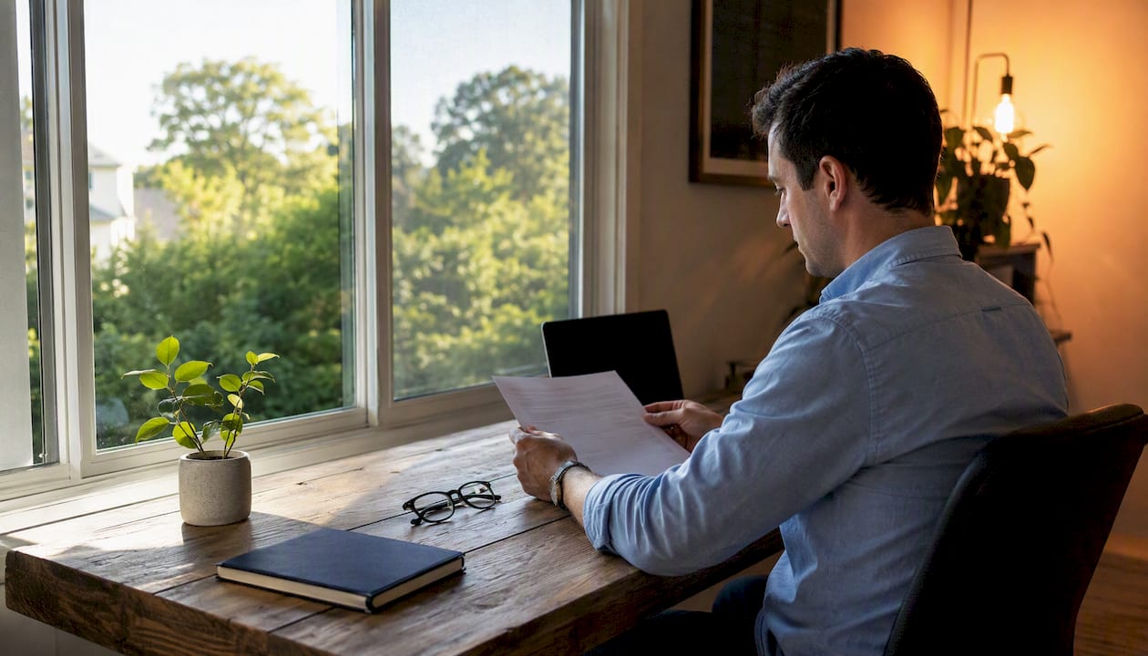 Man working in home office with ceramic window film