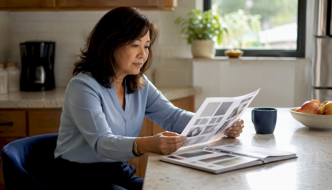 Property manager reviewing window film specification sheets