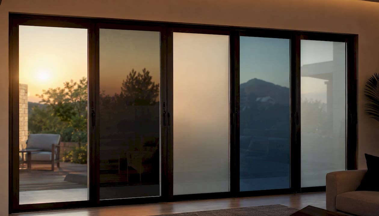Comparison of different window film types on patio door sections