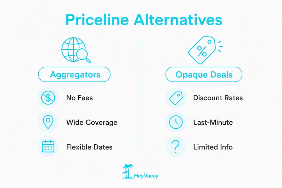 Infographic comparing Priceline alternatives categories