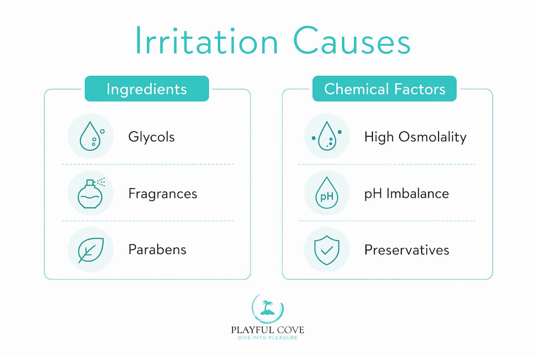 Infographic showing causes of lubricant irritation