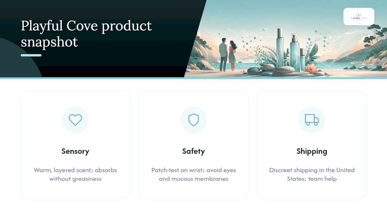 Pheromone-infused intimacy products worth exploring at Playful Cove — overview diagram