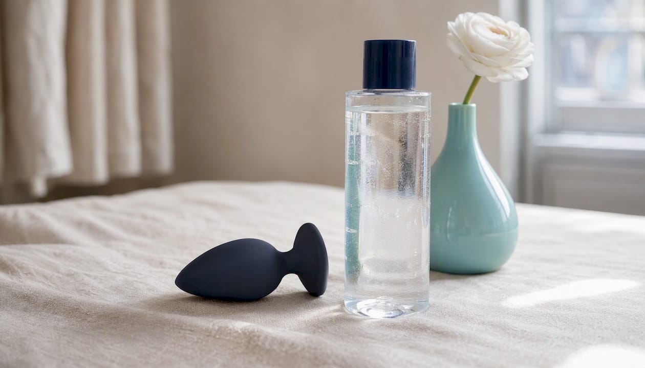 Small beginner butt plug with lubricant
