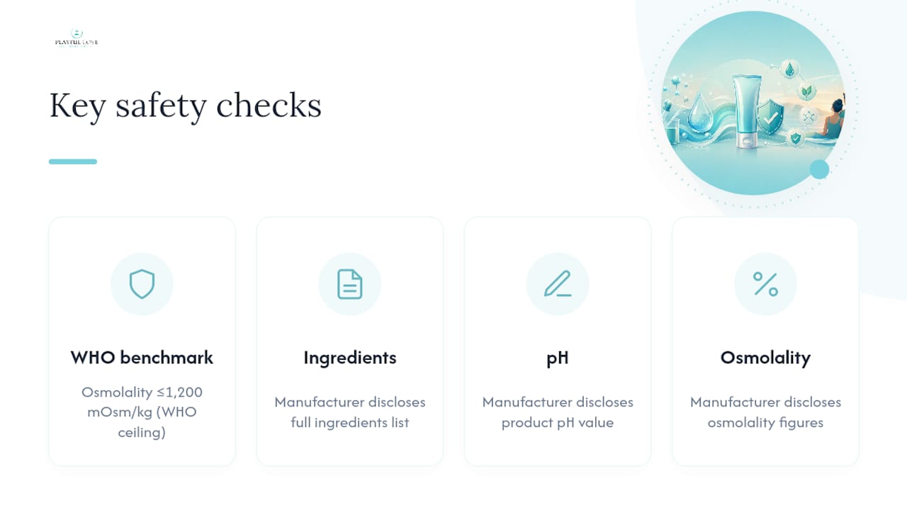 Lubricant safety checks and osmolality benchmark