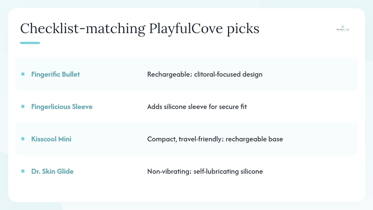 Which PlayfulCove Finger Toys Match the Checklist? — overview diagram