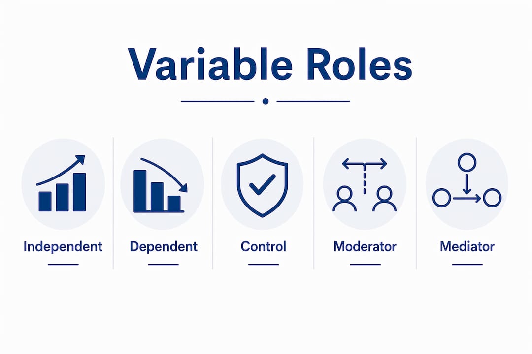 Infographic showing hierarchy of variable roles