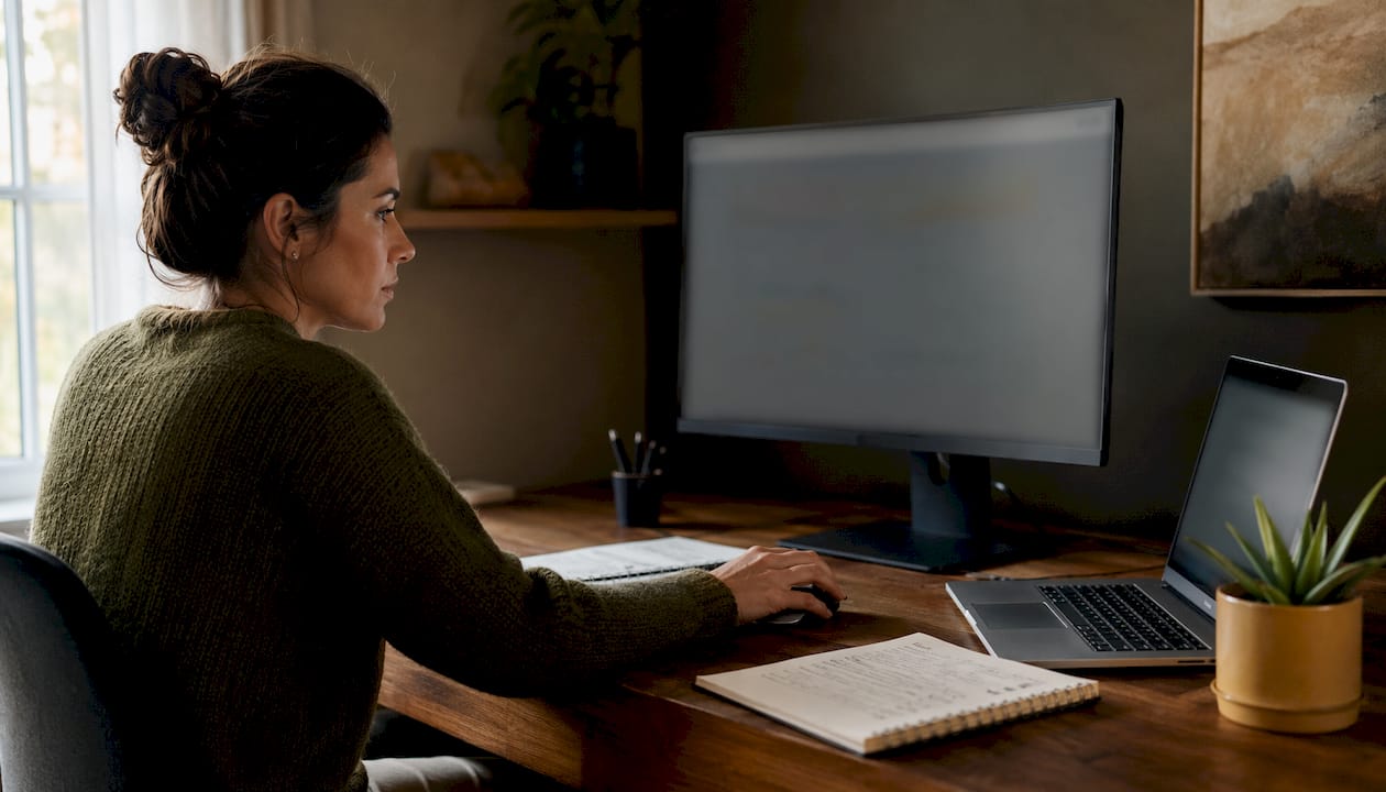 Marketing analyst reviewing attribution data
