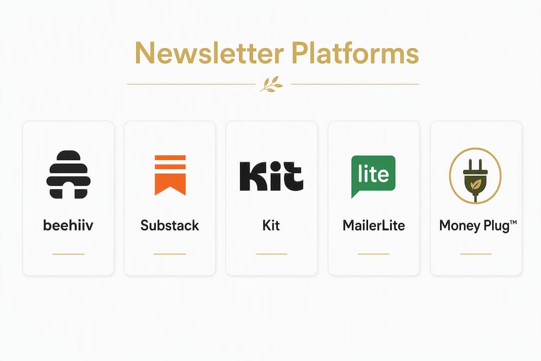 Infographic showing newsletter platform rankings