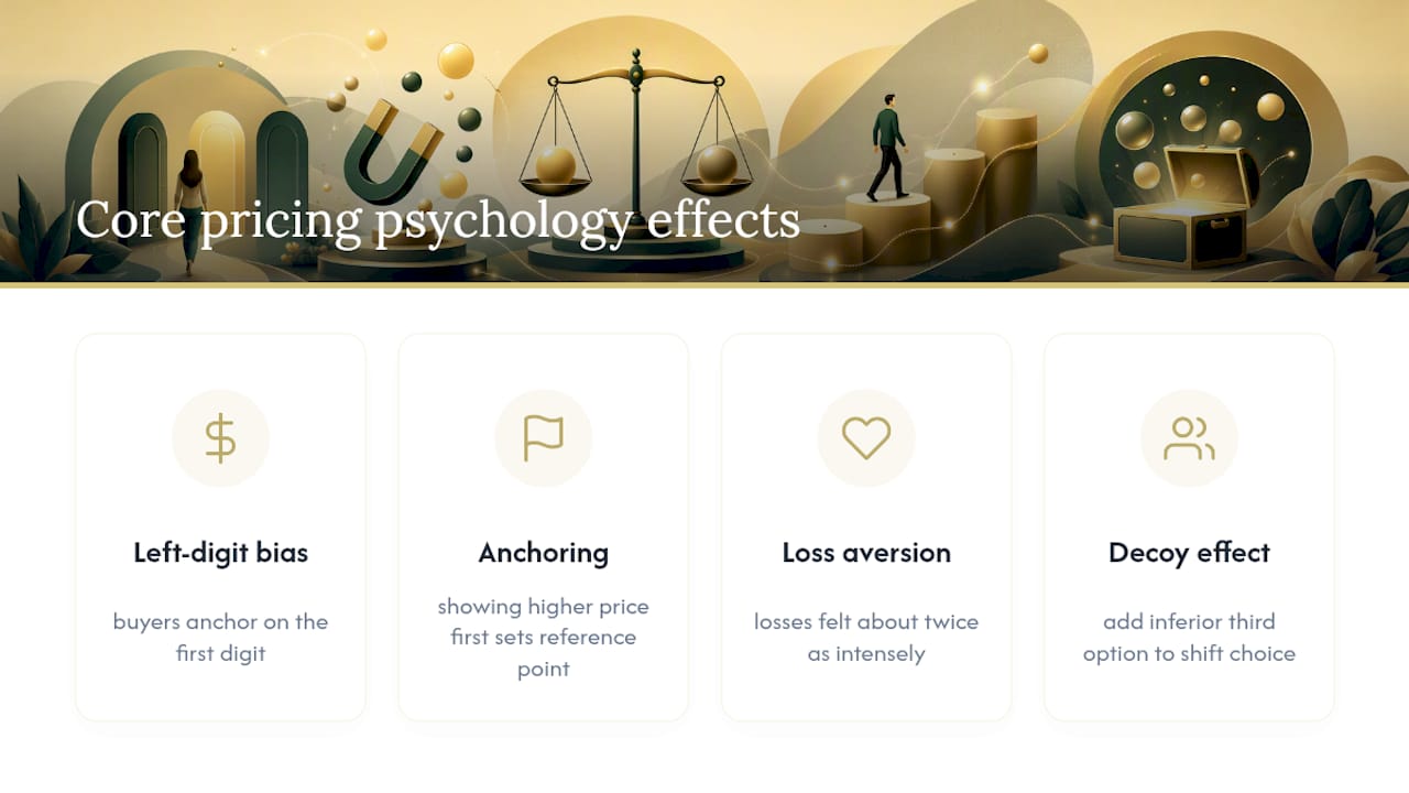 Why pricing psychology works: the core cognitive mechanisms — overview diagram