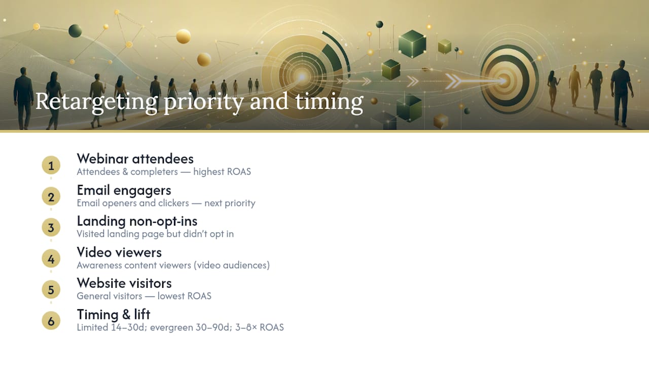 Retargeting audience priority and timing hierarchy