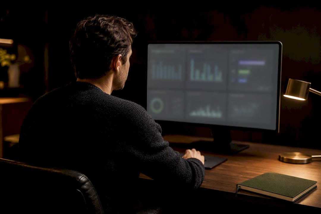Marketer reviewing conversion value analytics