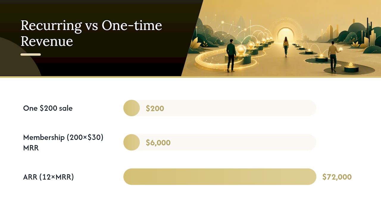 Comparison of recurring and one-time revenue