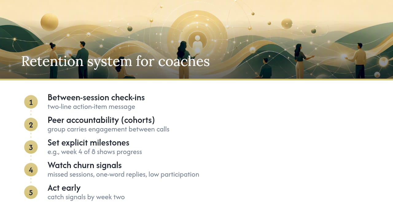 Online coaching retention system diagram