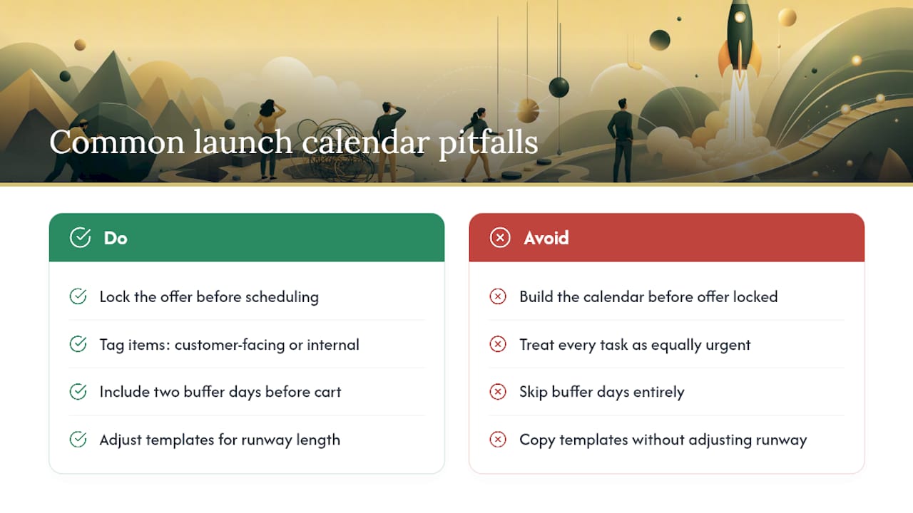 Common Pitfalls in Launch Calendar Planning — overview diagram