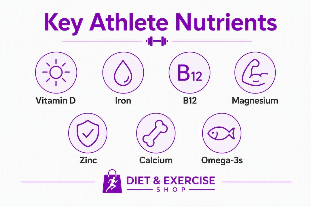 Infographic highlighting key nutrients athletes need