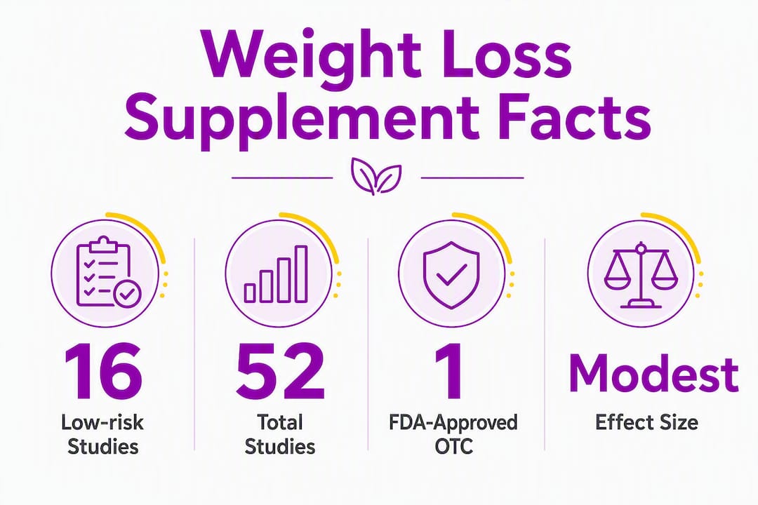 Infographic showing key weight loss supplement statistics