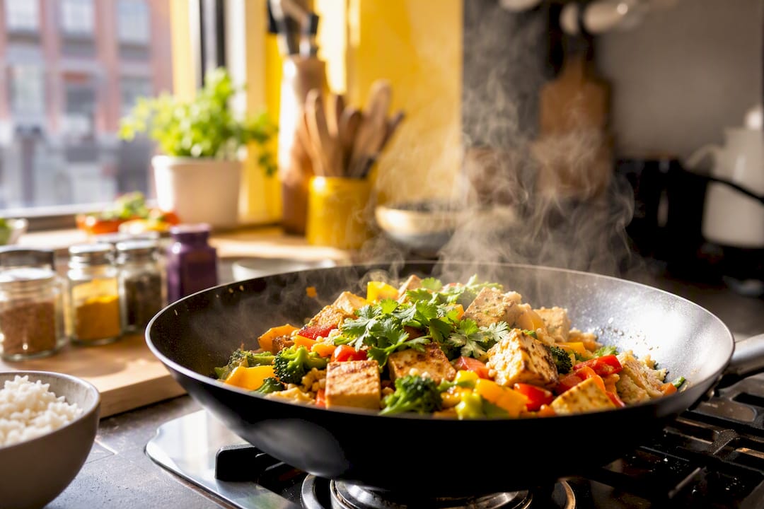 Plant-based stir fry meal for recovery