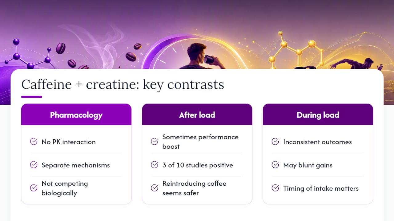 Does Caffeine Cancel Creatine or Reduce Its Benefits? — overview diagram